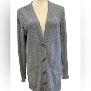 Abercrombie & Fitch Heather Grey Knit Cardigan Sweater